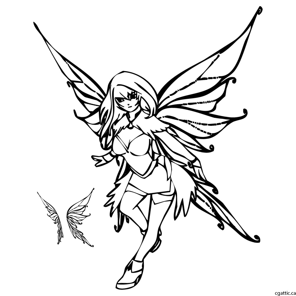 1000x1000 Fairy Cartoon Drawing In Steps With Photoshop - Fairy Cartoon Drawing