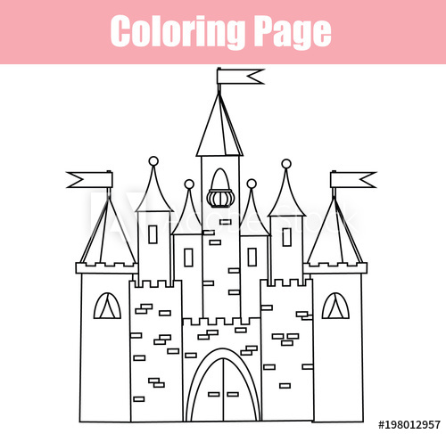 500x487 Coloring Page Educational Children Game Fairy Castle Drawing - Fairy Castle Drawing