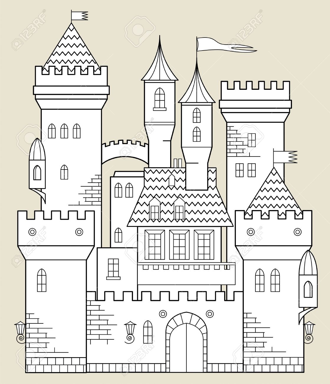 1119x1300 Fairy Tale Clipart Simple - Fairy Castle Drawing