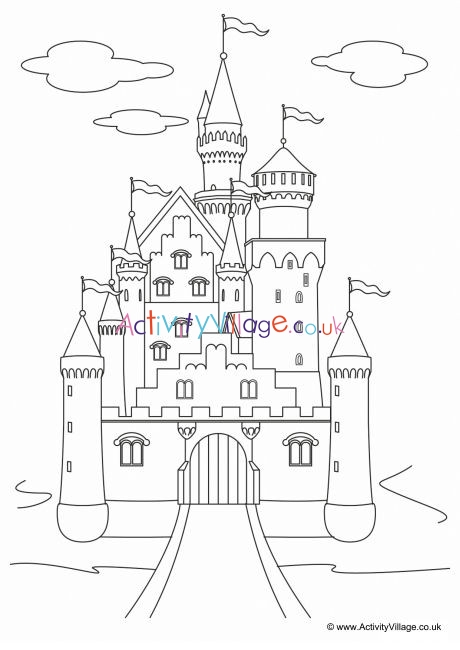 460x650 fairytale castle colouring page - Fairy Castle Drawing