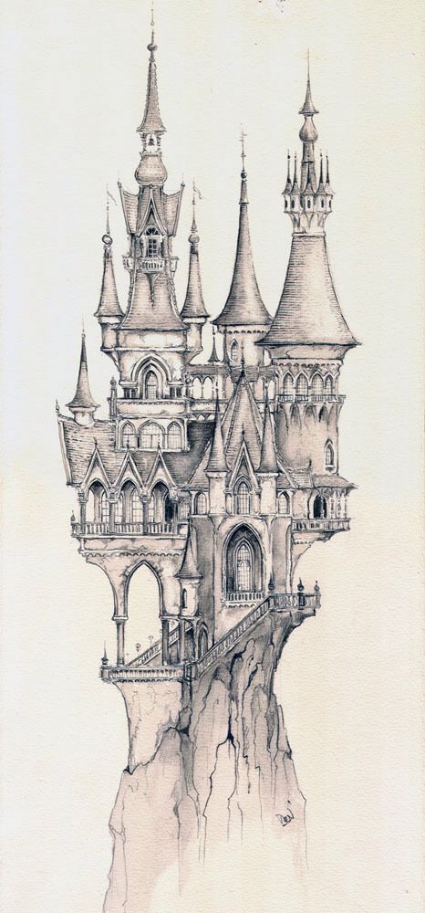 466x1000 Colours Drawings, Art - Fairy Castle Drawing