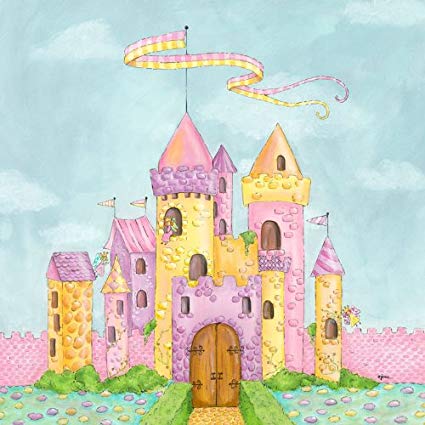 425x425 Oopsy Daisy Fairy Castle Stretched Canvas Wall Art - Fairy Castle Drawing