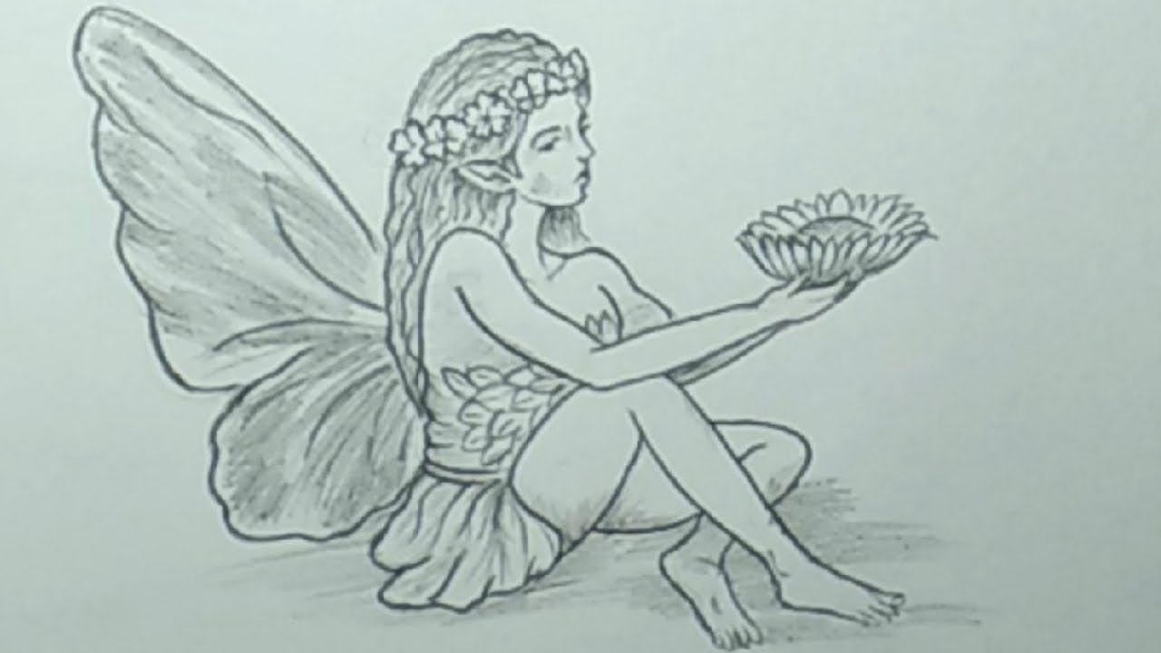 1280x720 Pencil Drawings Easy - Fairy Drawing Images
