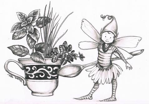 477x335 Drawing - Fairy Garden Drawing