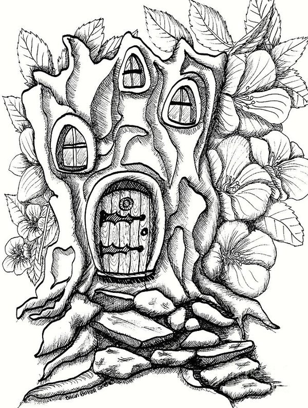 Fairy House Drawing at Explore collection of Fairy
