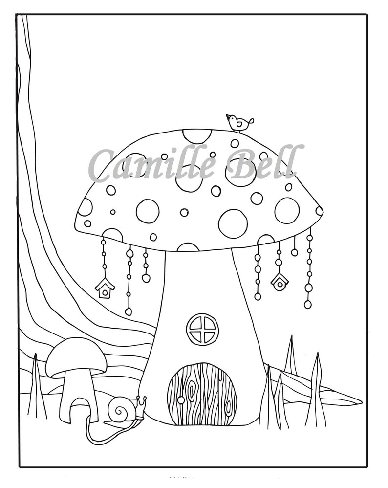 794x998 Mushroom Fairy House Coloring - Fairy House Drawing