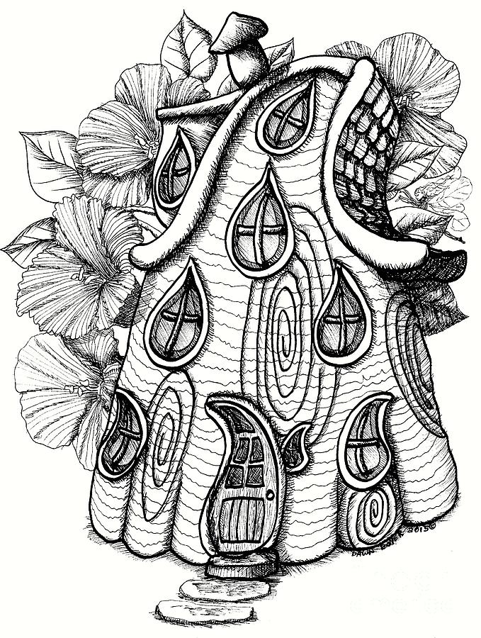 679x900 Teardrop Windows Fairy House Drawing - Fairy House Drawing