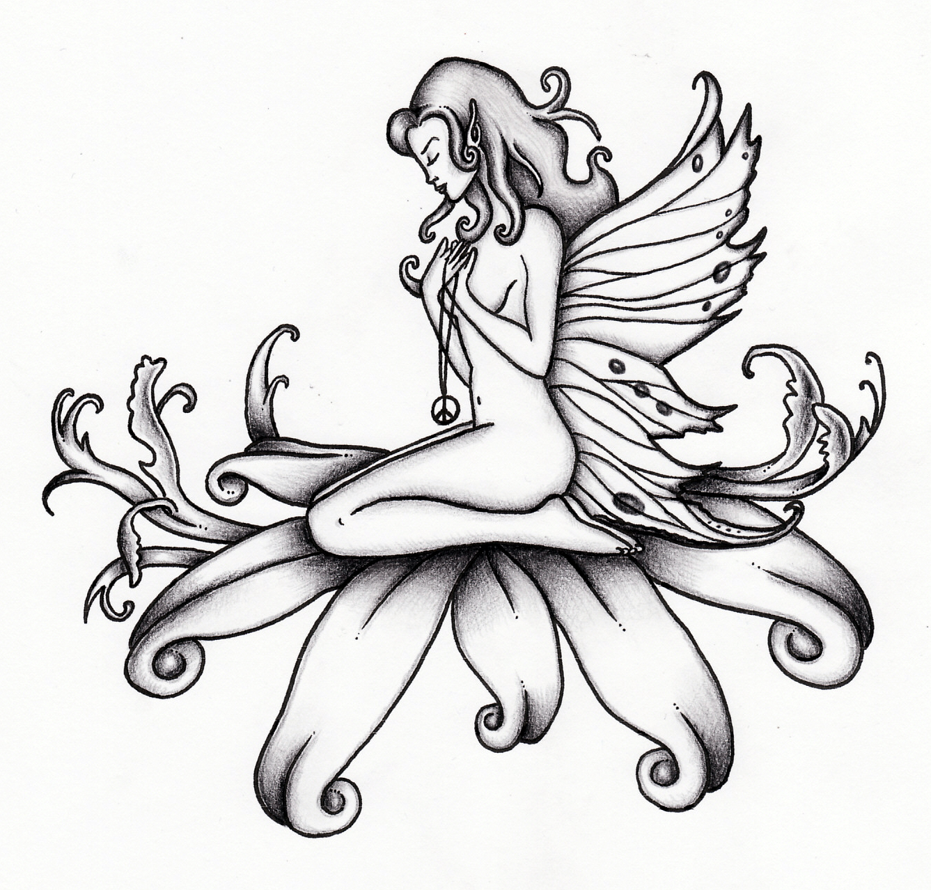 Fairy Outline Drawing at Explore collection of