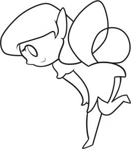 265x302 How To Draw How To Draw A Fairy For Kids - Fairy Outline Drawing