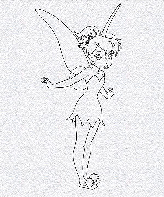 570x684 How To Draw A Fairy Princess Printable - Fairy Princess Drawing