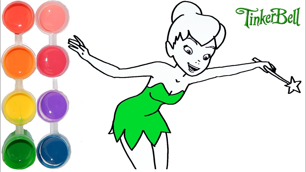 1280x720 How To Draw Color Tinker Bell Fairy Princess Drawing - Fairy Princess Drawing