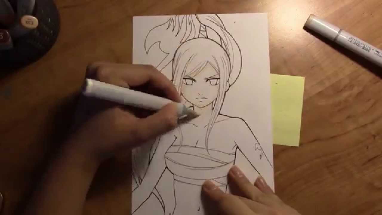 1280x720 drawing erza from the anime manga fairy tail! - Fairy Tail Anime Drawings