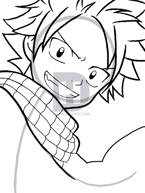 480x640 how to draw natsu dragneel from fairy tail, step - Fairy Tail Drawing