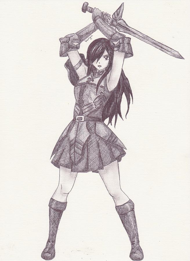 655x900 Erza - Fairy Tail Drawing