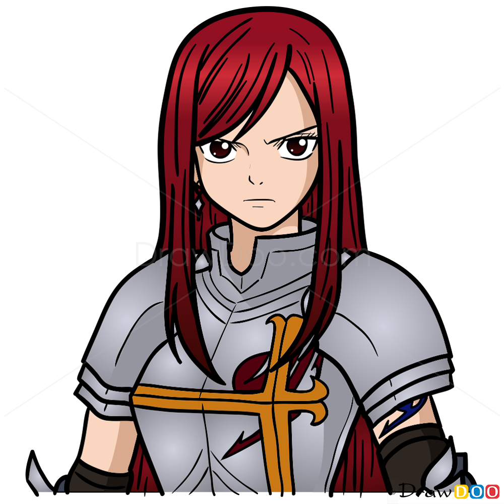 1000x1000 How To Draw Erza, Fairy Tail - Fairy Tail Manga Drawing