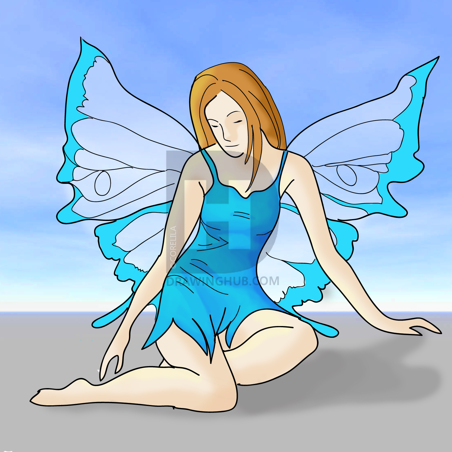 1500x1500 How To Draw Fairy Wings, Step - Fairy Wings Drawing
