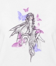 190x222 Leader Designs Fairy Wings Butterflies Watercolour Womens Slim - Fairy Wings Drawing