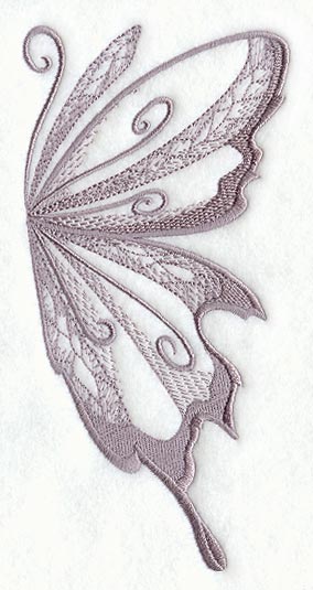 284x535 Machine Embroidery Designs - Fairy Wings Drawing