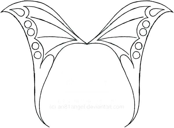 600x444 Template For Fairy Wings - Fairy Wings Drawing