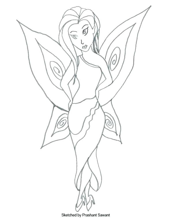 600x763 Fairy Wings Coloring Pages Template Printable How To Draw Step - Fairy Wings Drawing