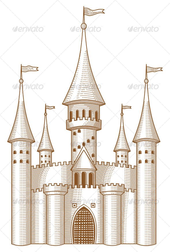 590x877 fairy tale castle - Fairytale Castle Drawing