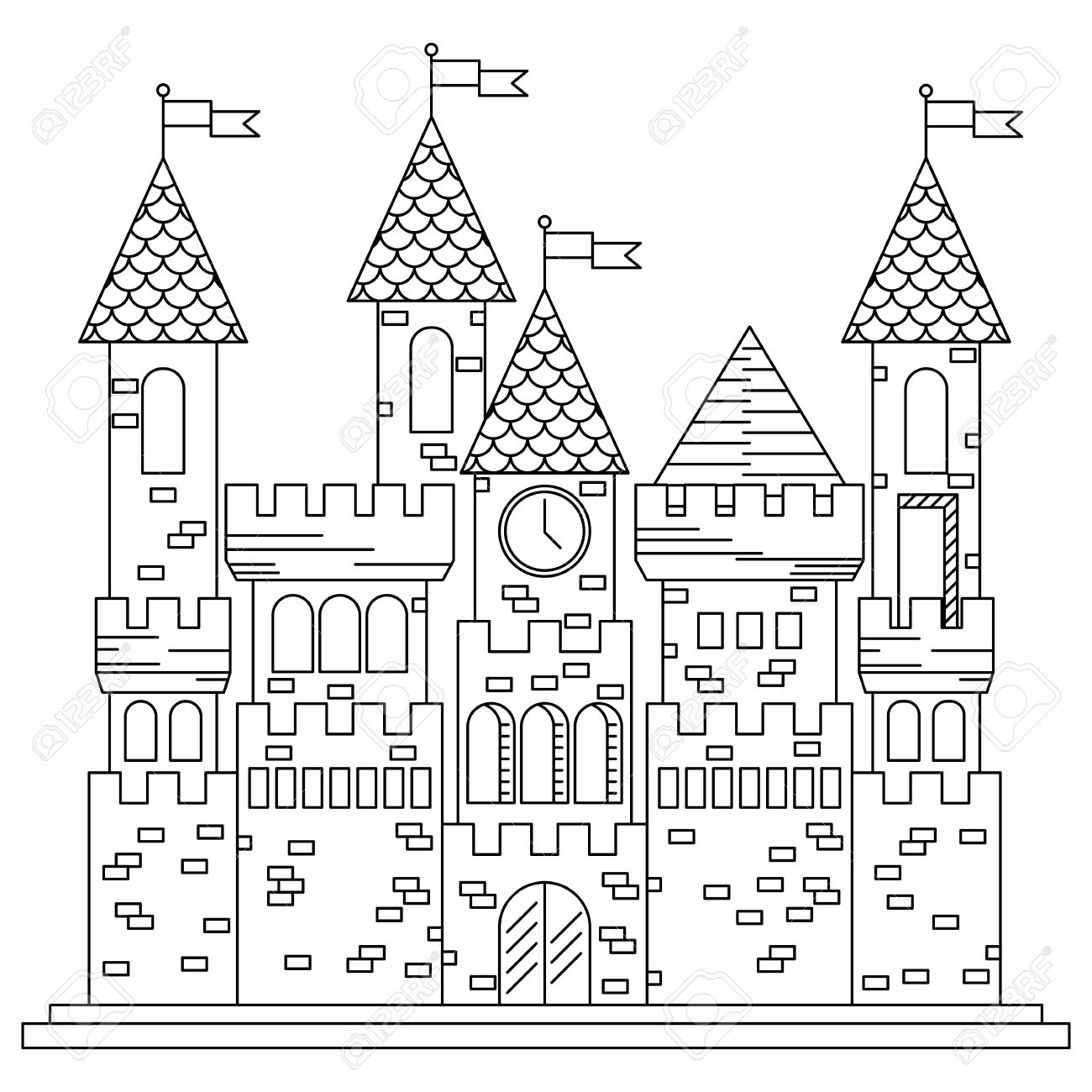 1300x1300 fairytale castle drawing - Fairytale Castle Drawing