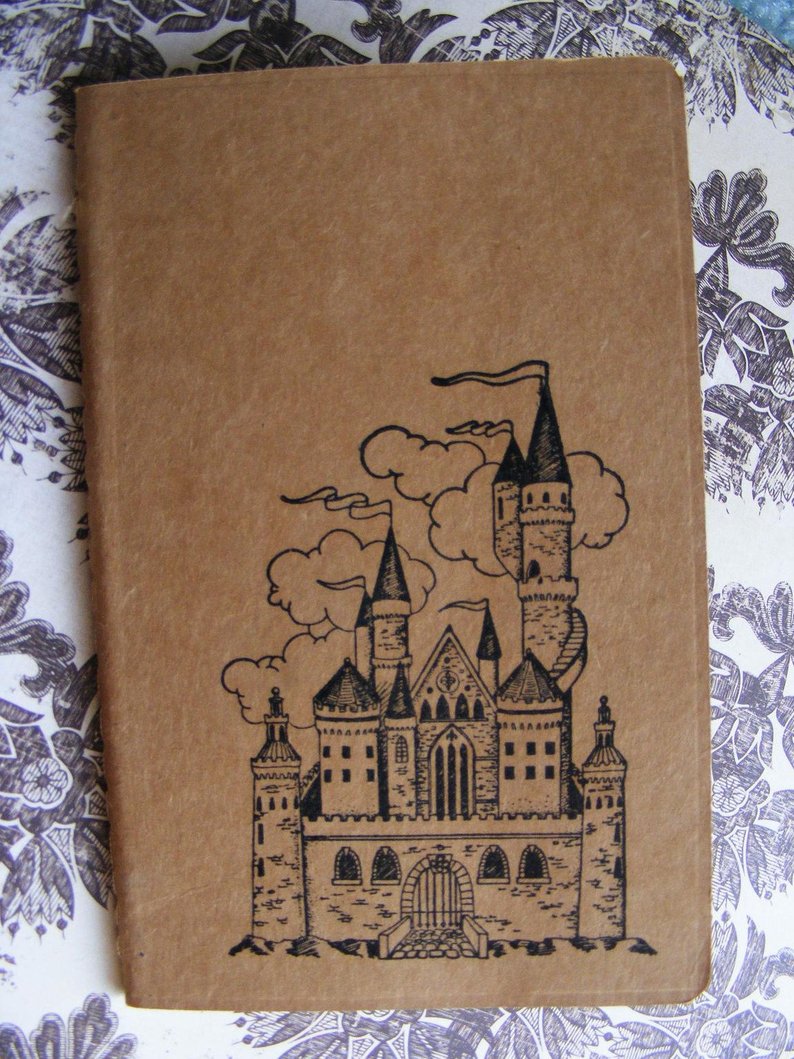 794x1059 fairytale castle kraft journal cahier journal notebook etsy - Fairytale Castle Drawing