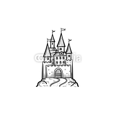 400x400 vector hand drawn fairytale castle outline doodle icon fairytale - Fairytale Castle Drawing