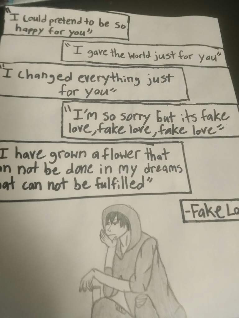 768x1024 Fake Love Drawing Army's Amino - Fake Drawing