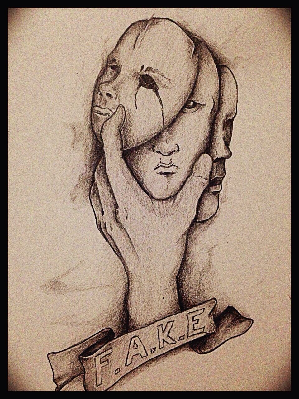 960x1280 Just Fake People Illustration - Fake Drawing