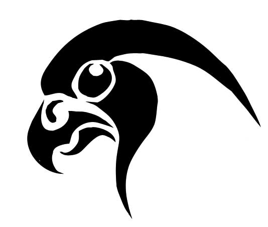534x452 Black Falcon Head Tattoo Stencil - Falcon Head Drawing