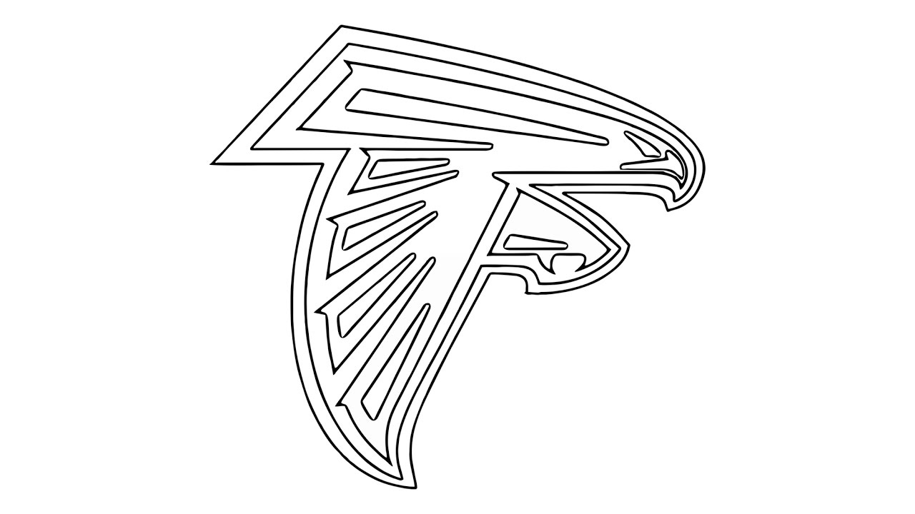 1280x720 How To Draw The Atlanta Falcons Logo - Falcon Line Drawing