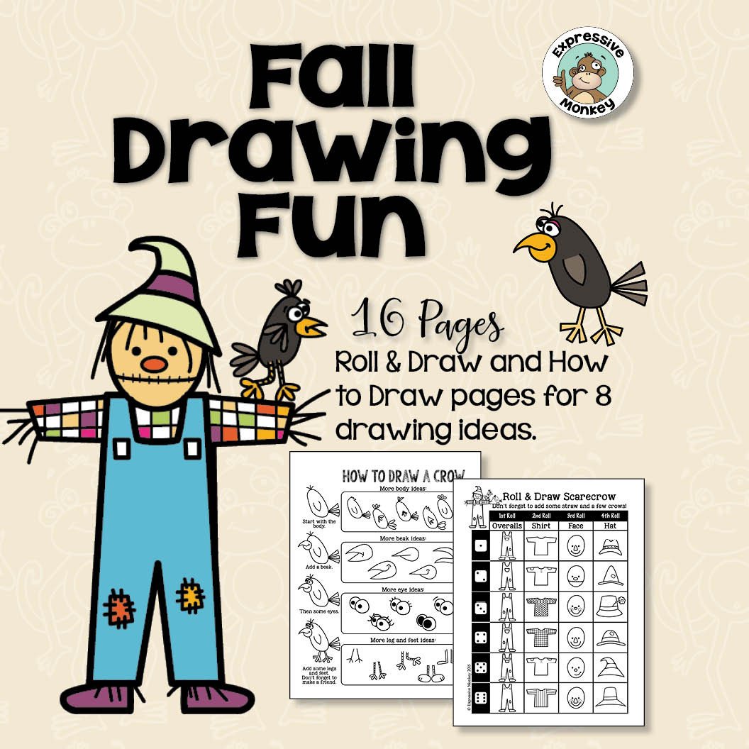 1056x1056 fall drawing fun expressive monkey - Fall Drawing Ideas