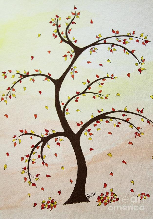 627x900 fall tree drawing - Fall Drawing Pictures
