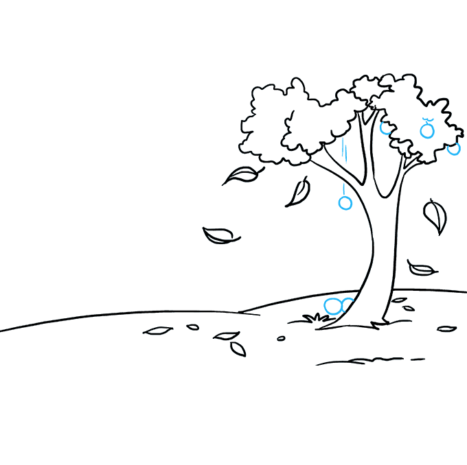 680x678 how to draw fall scenery - Fall Drawing Pictures