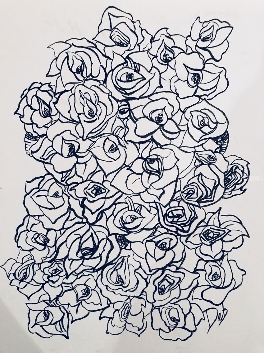 850x1133 Flower Fall Drawings Sketch - Fall Drawings