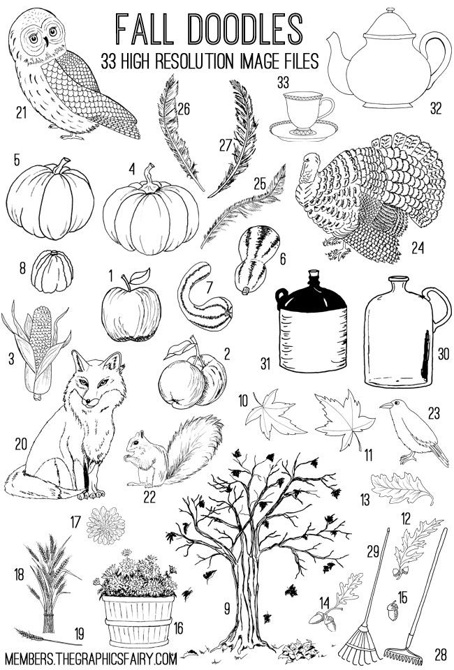 650x960 Hand Drawn Fall Doodles! Art Doodle Art Journals, How To Draw - Fall Drawings