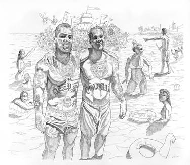 375x326 The Fall Of Waimea Drawing - Fall Drawings