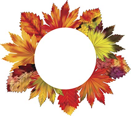 425x376 autumn fall leaves wreath circle drawing vinyl decal - Fall Leaves Drawing