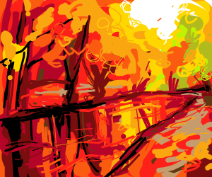 300x250 Fall Scene Drawing - Fall Scene Drawing