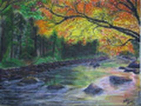 480x360 Fall Stream Speed Drawing - Fall Scene Drawing