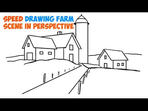 480x360 speed drawing how to draw farm scene fall spring scene - Fall Scene Drawing