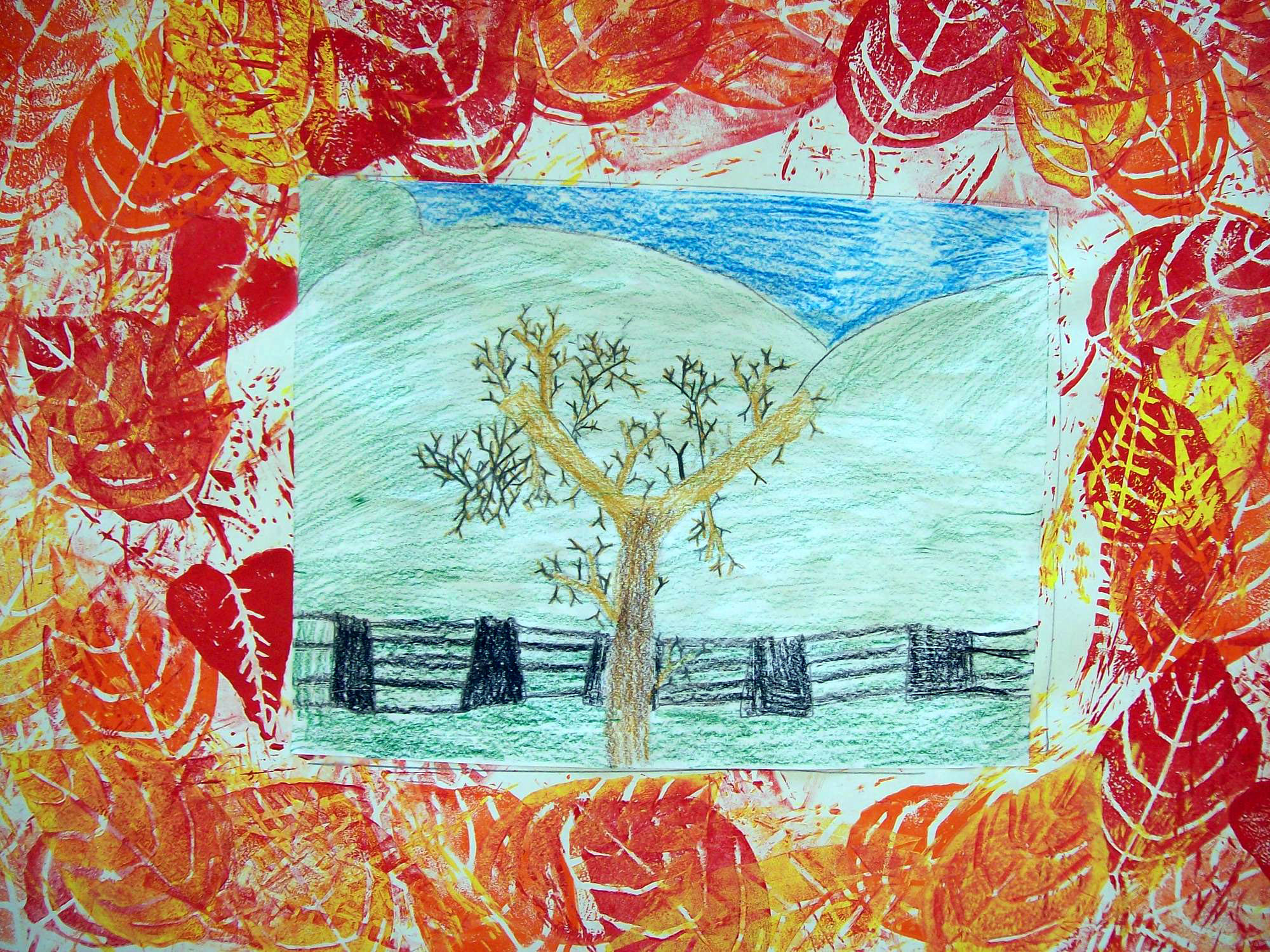 2000x1500 the smartteacher resource fall leaf prints - Fall Scene Drawing