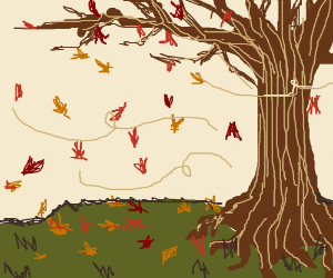 300x250 Falling Of Fall - Fall Season Drawings