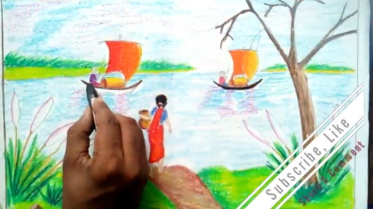 1280x720 How To Draw Autumn Season Scenery For Kids Step - Fall Season Drawings