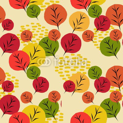 400x400 Multicolor Of Autumn Seamless Pattern Of Leaves With Hipster - Fall Season Drawings