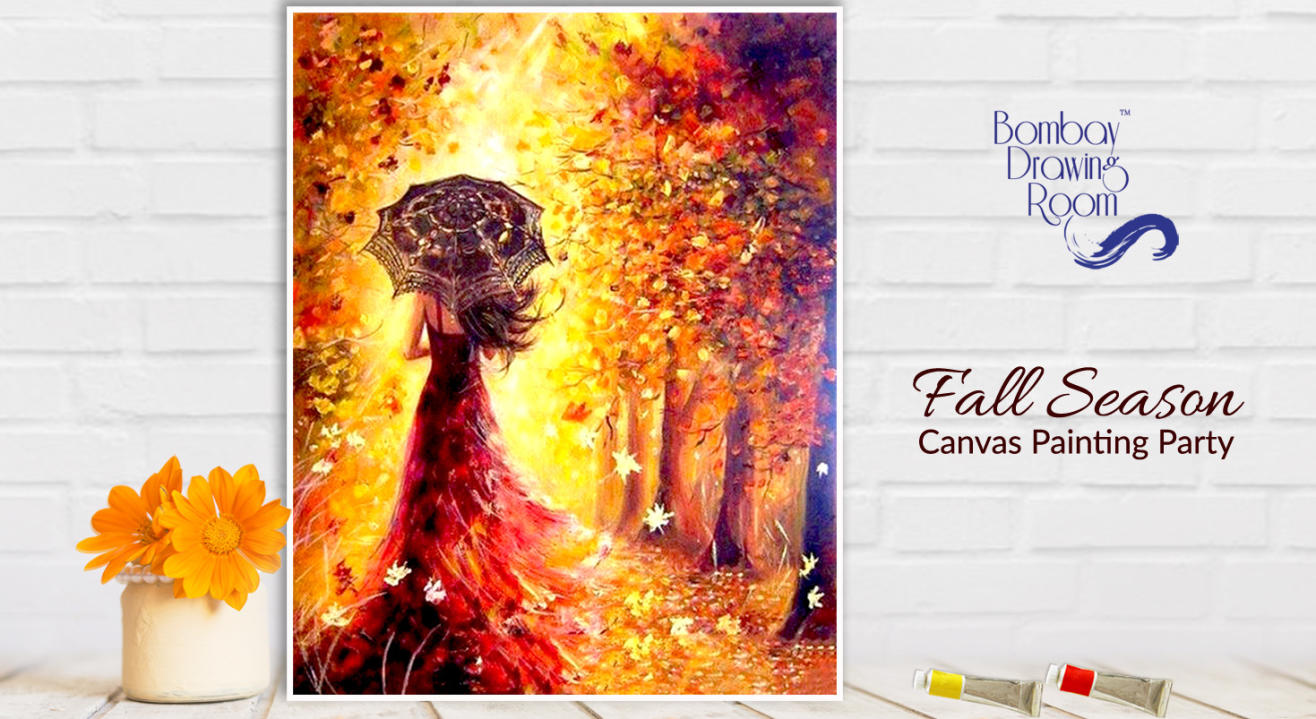 1316x719 Book Tickets To Fall Season Canvas Painting Party - Fall Season Drawings