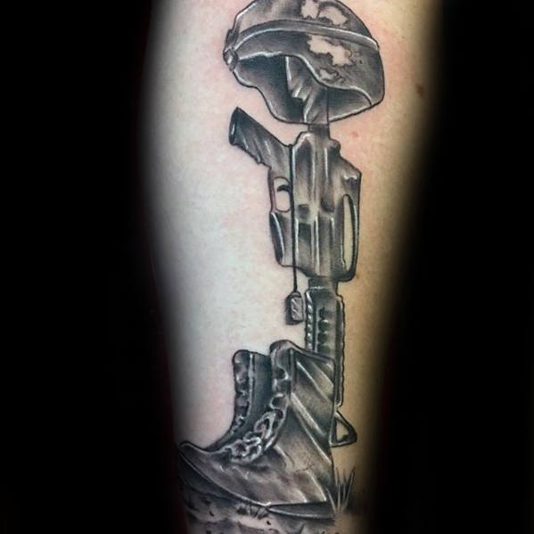 599x599 Fallen Soldier Tattoo Designs For Men - Fallen Soldier Drawing