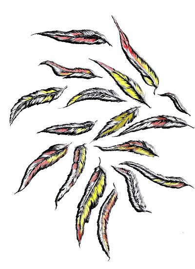 400x550 medicine wheel, falling feather posters - Falling Feather Drawing