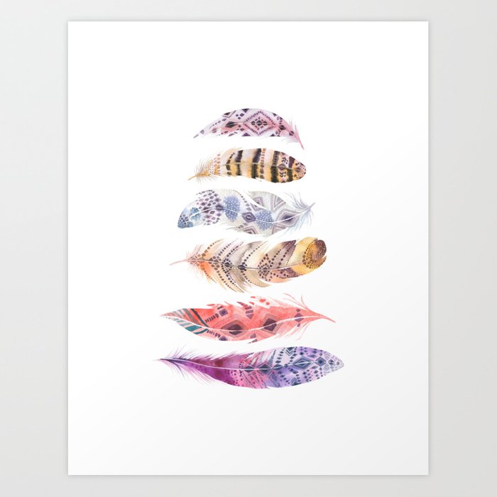 700x700 falling feather art print - Falling Feather Drawing